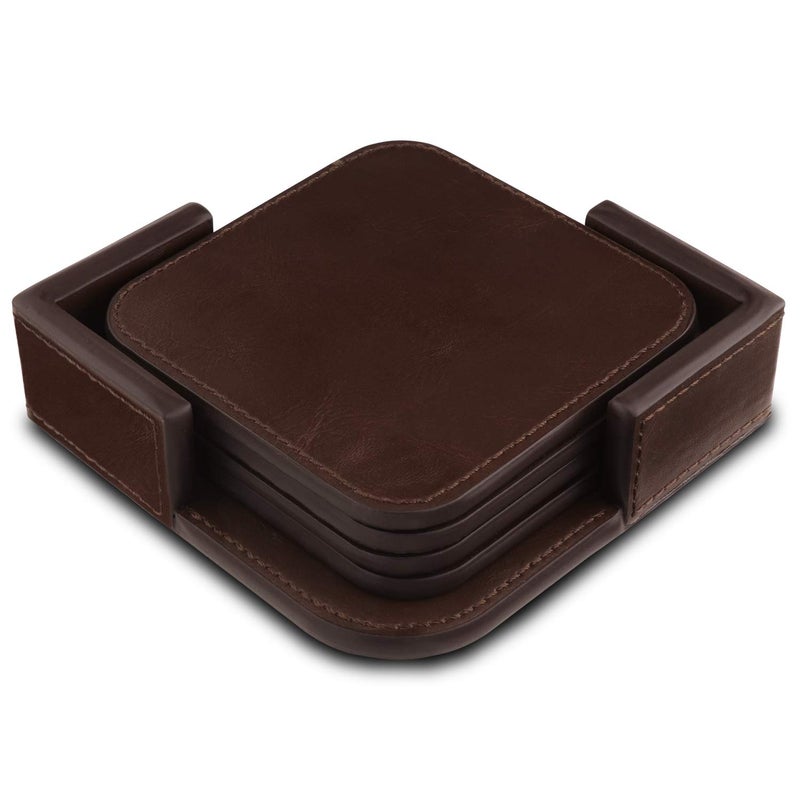 Londo Leather Coasters (Set of 4) â€“ Premium Drink Coasters with Non-Slip Surface, Stylish & Durable Protection for Tables - Image 2
